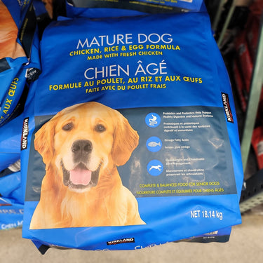 Image of Kirkland Signature Mature Dog Food, Chicken, Rice & Egg Formula - 1 x 18.14 Kilos